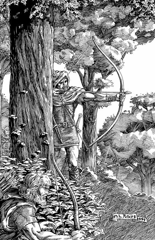 Robin hood black white in michael peterss fantasy and mythological art ic art gallery room