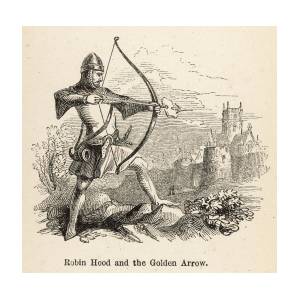 Robin hood and the golden arrow drawing by mary evans picture library