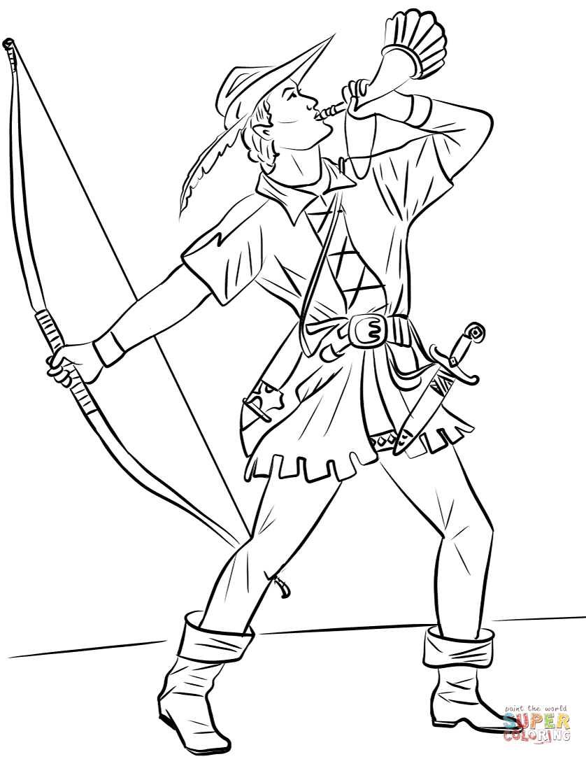 Robin hood coloring page free printable coloring pages