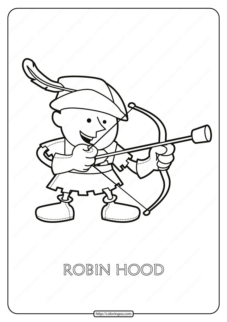 Printable robin hood pdf coloring page robin hood robin coloring pages