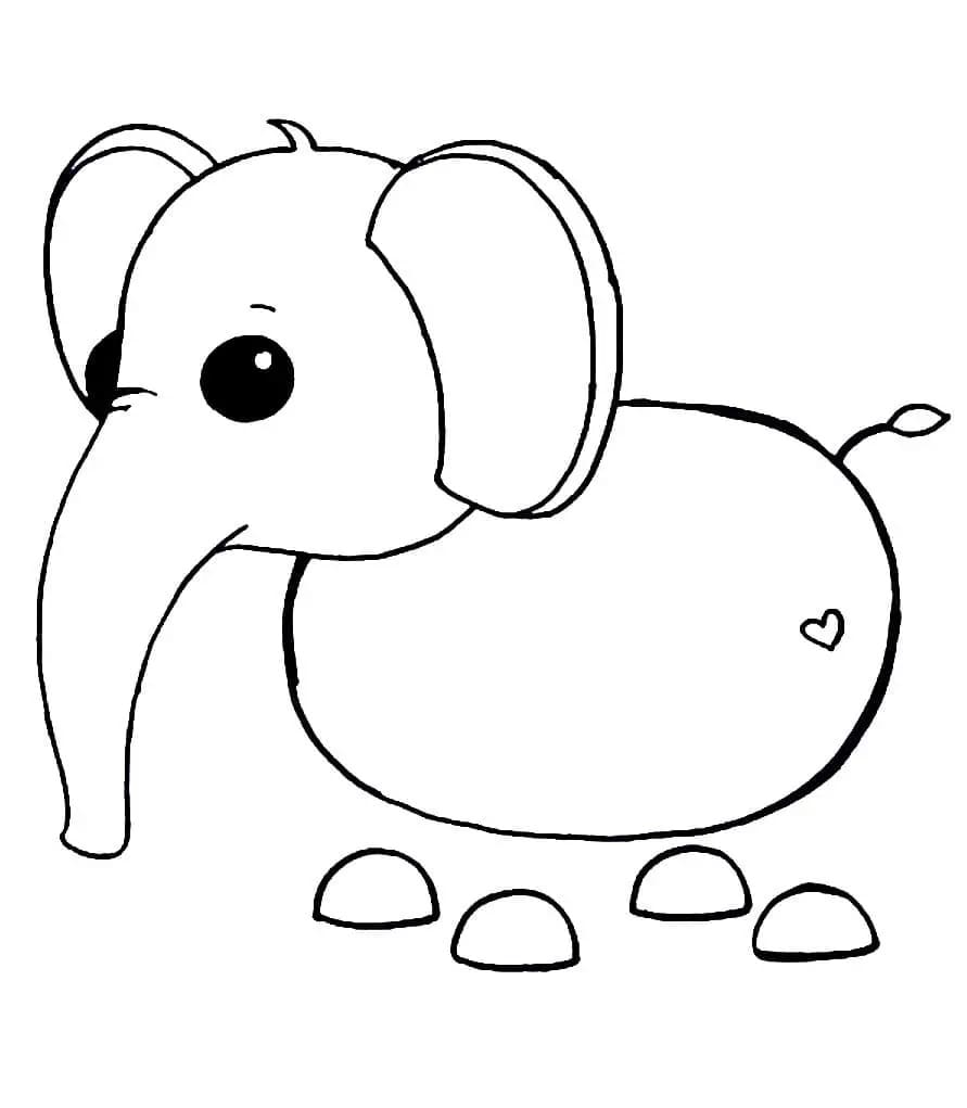 Elephant from adopt me coloring page