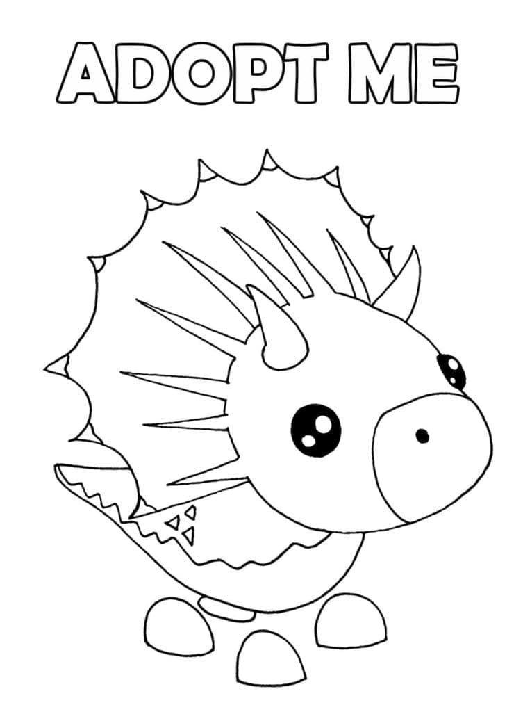 Triceratops from adopt me coloring page