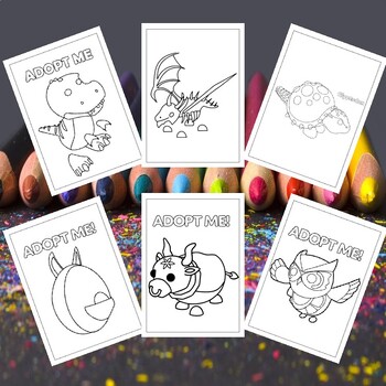 Adorable virtual pets e to life printable adopt me coloring pages collection