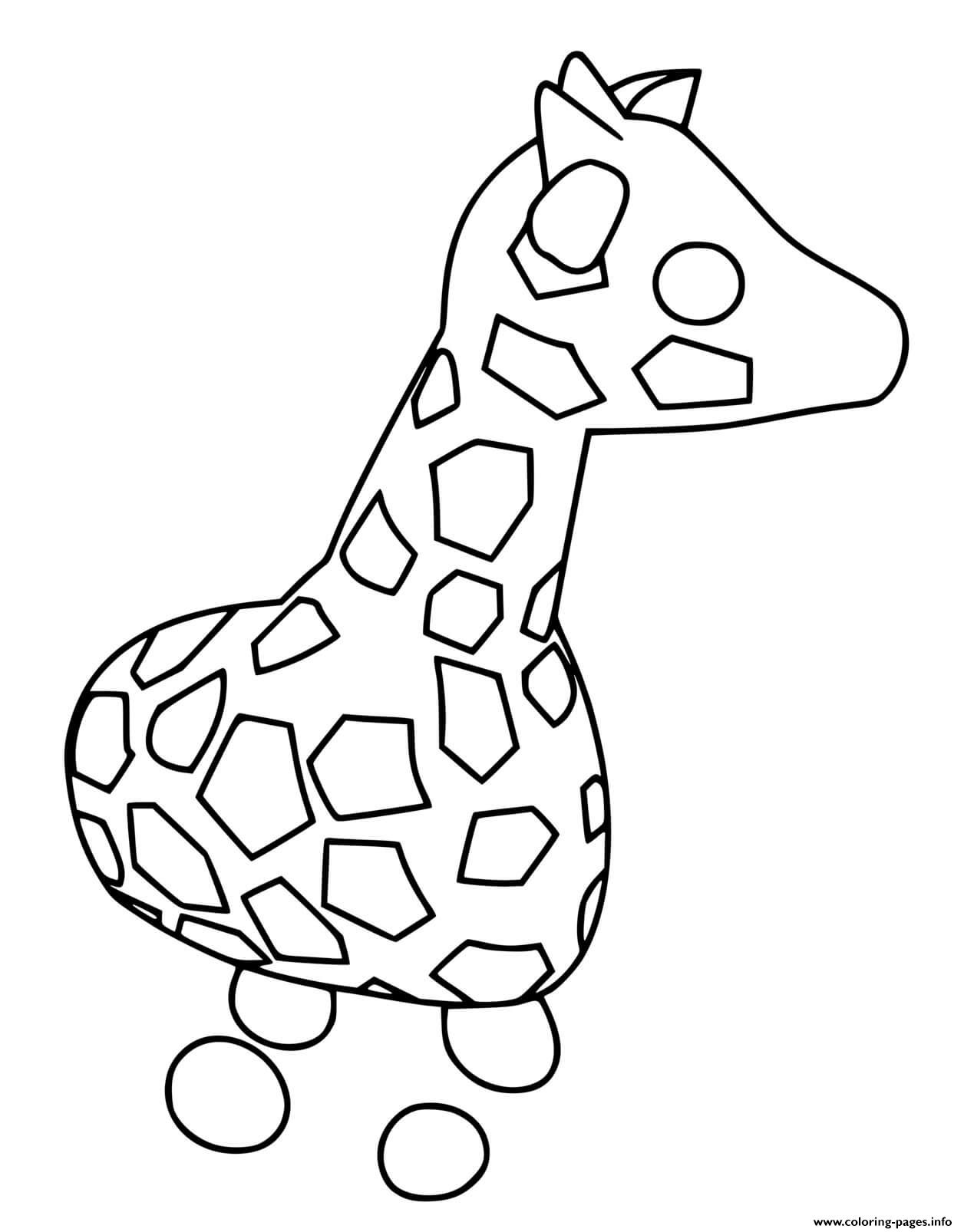 Adopt me giraffe coloring page printable
