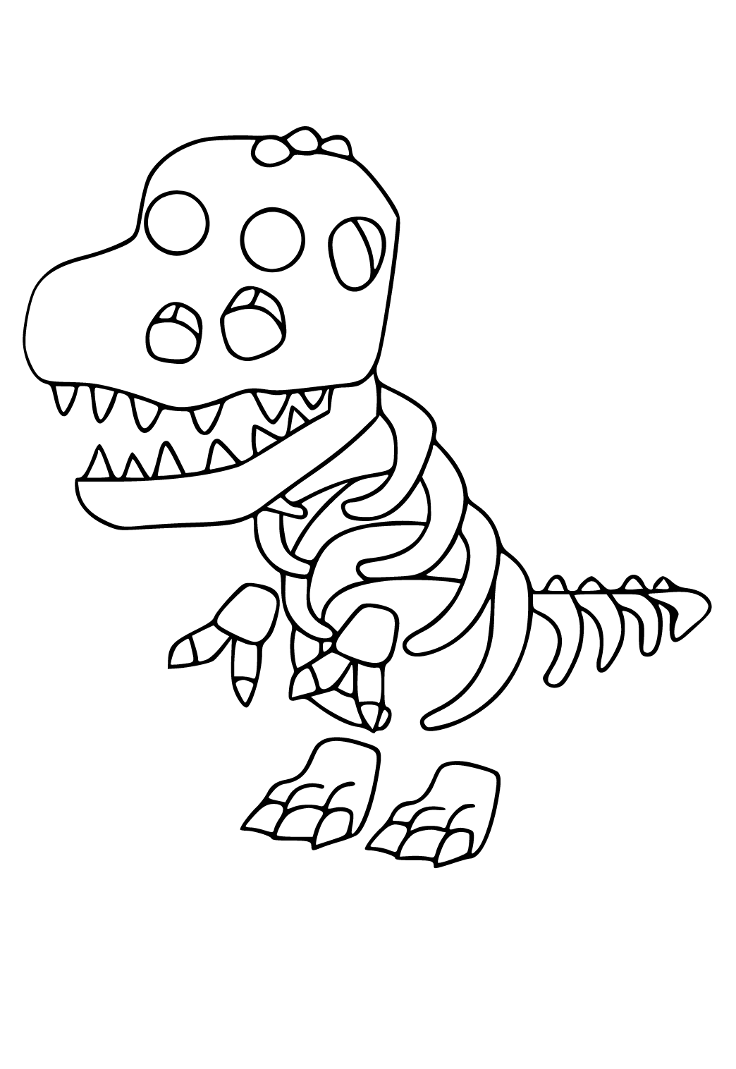 Free printable adopt me skeleton coloring page for adults and kids