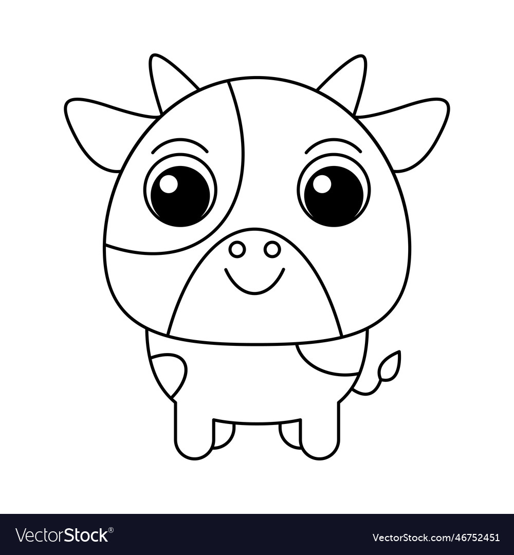 Cow cartoon coloring page for kids royalty free vector image