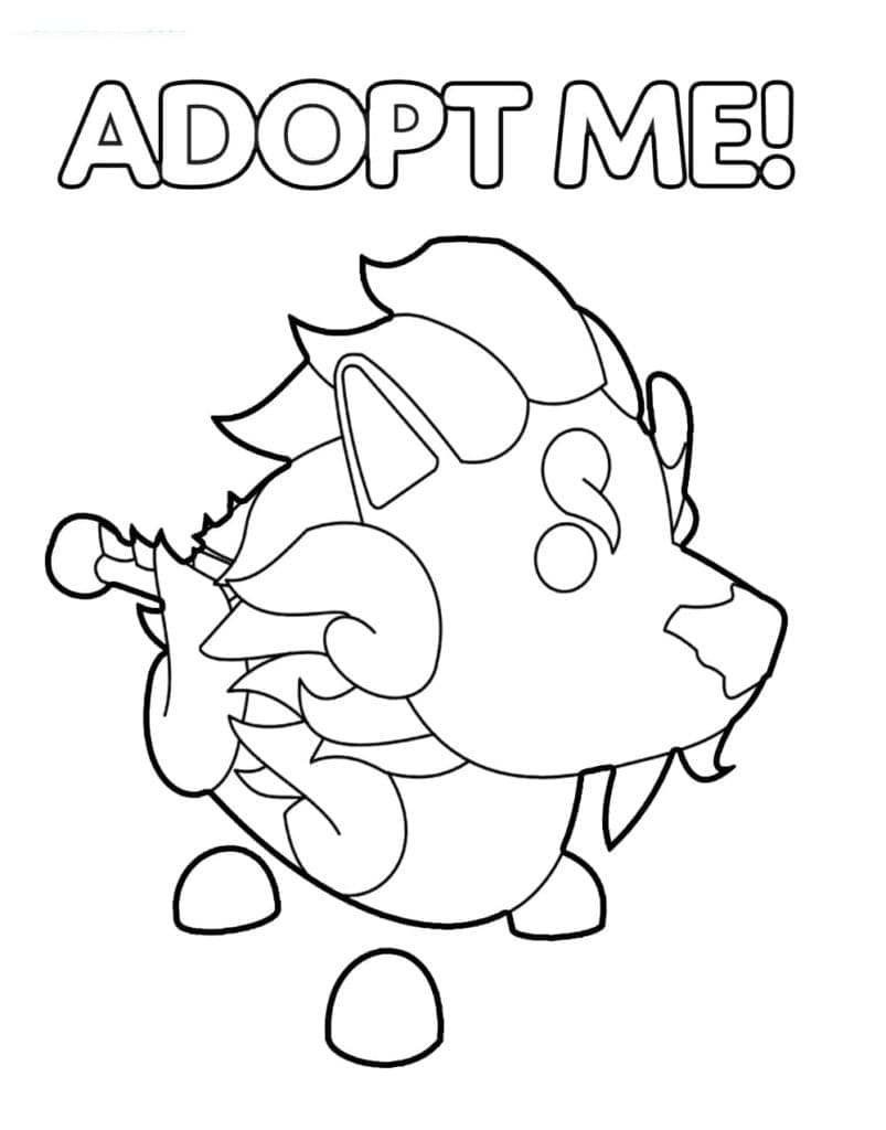 Guardian lion from adopt me coloring page