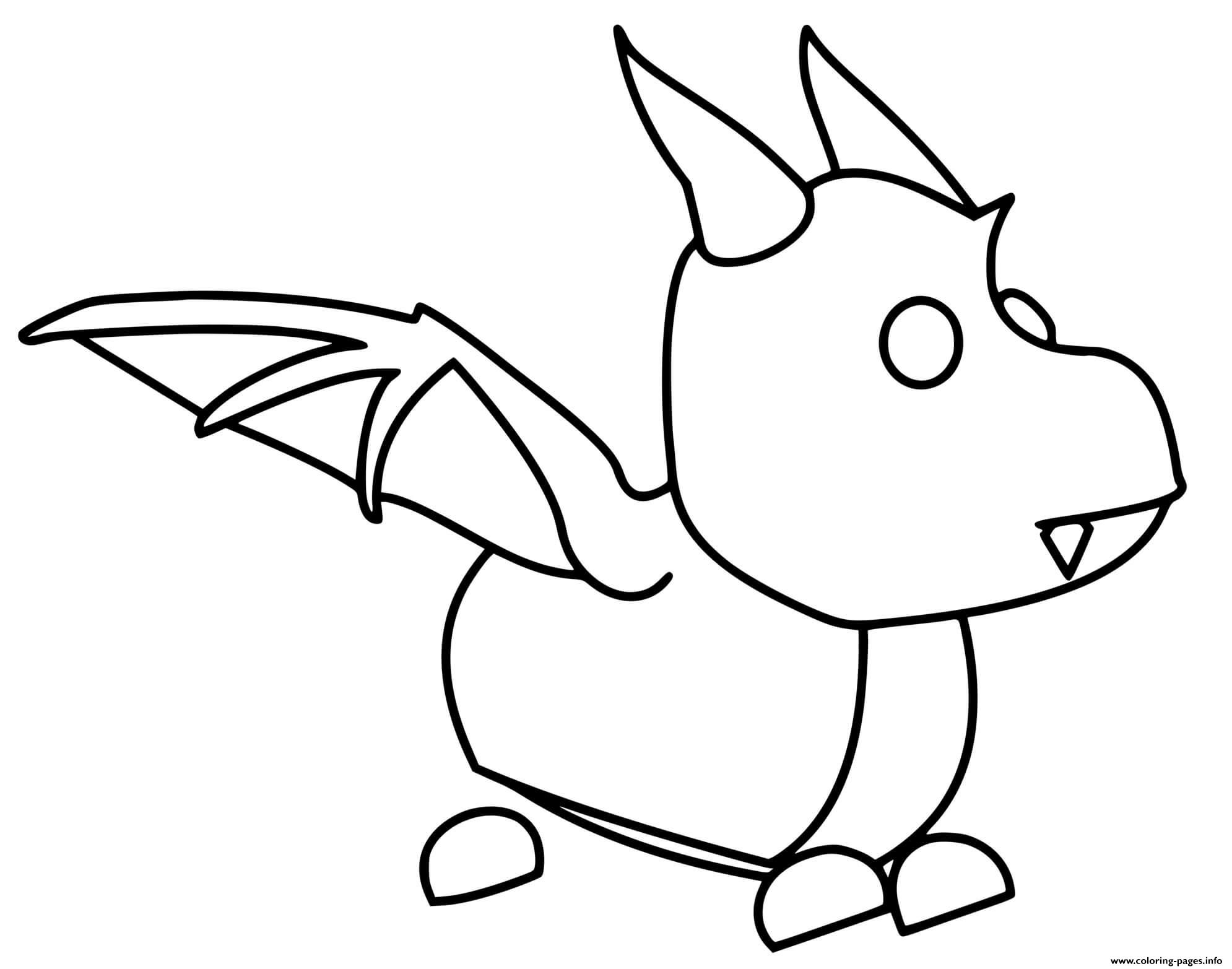 Adopt me dragon coloring page printable