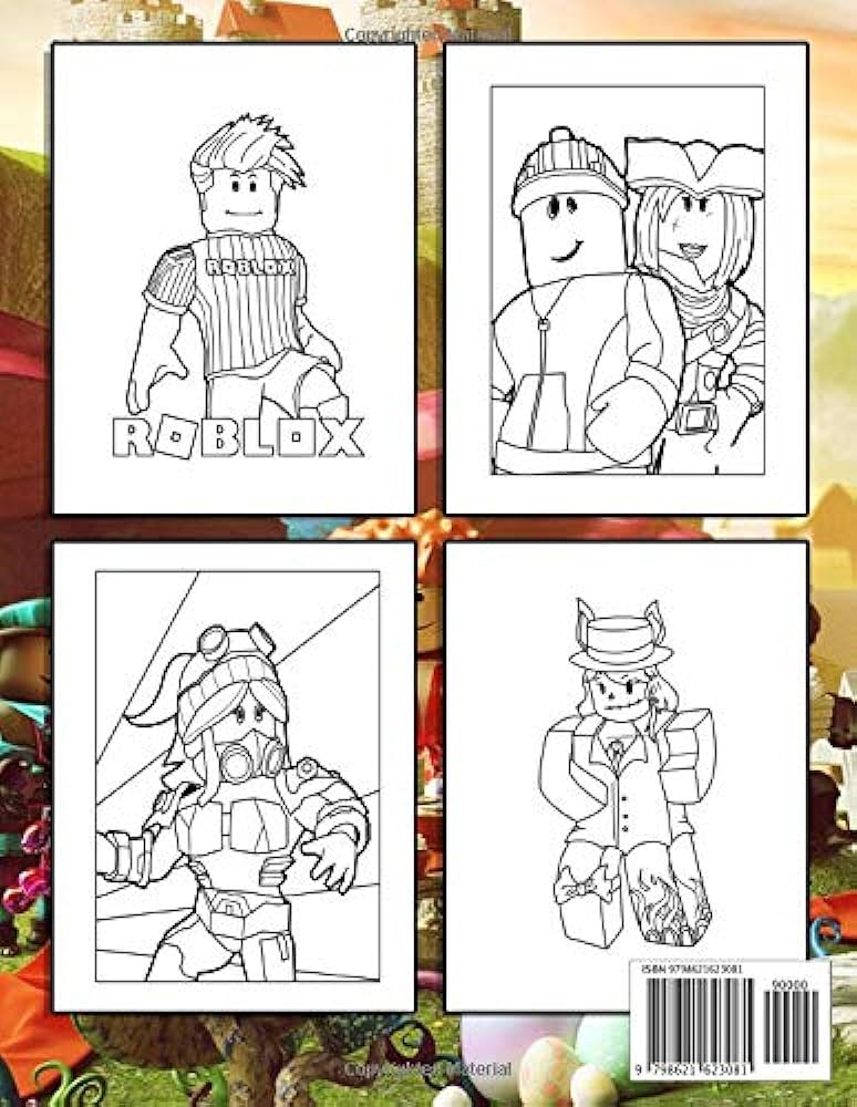 Roblox coloring book easy fun roblox characters coloring pages for kids wiston alan books