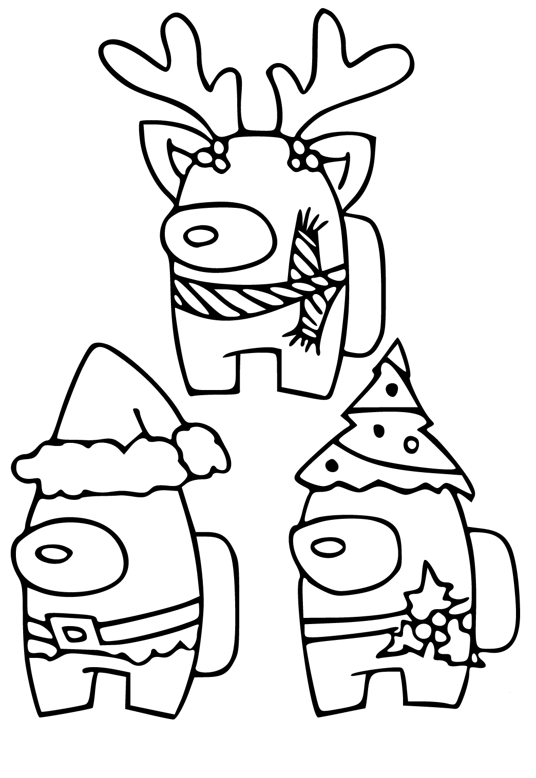 Free printable among us christmas coloring page sheet and picture for adults and kids girls and boys
