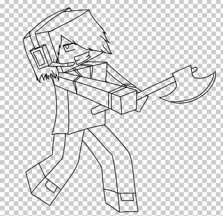 Minecraft roblox coloring book minecart child png clipart angle arm artwork black black and white free