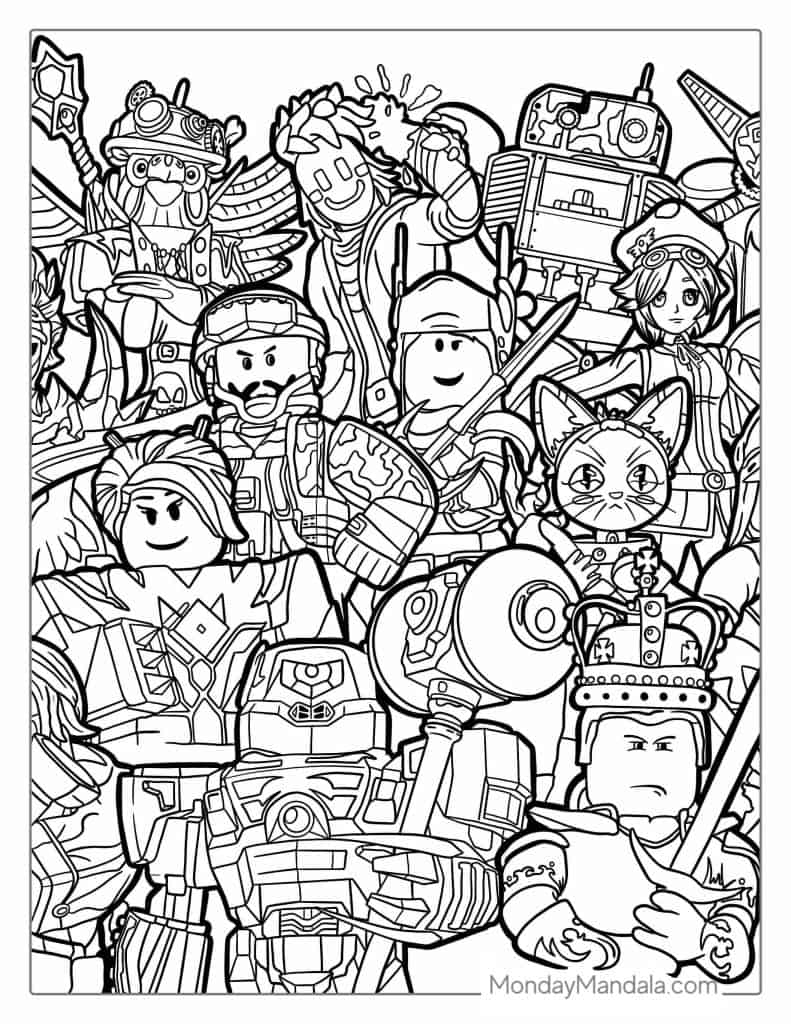 Roblox coloring pages free pdf printables