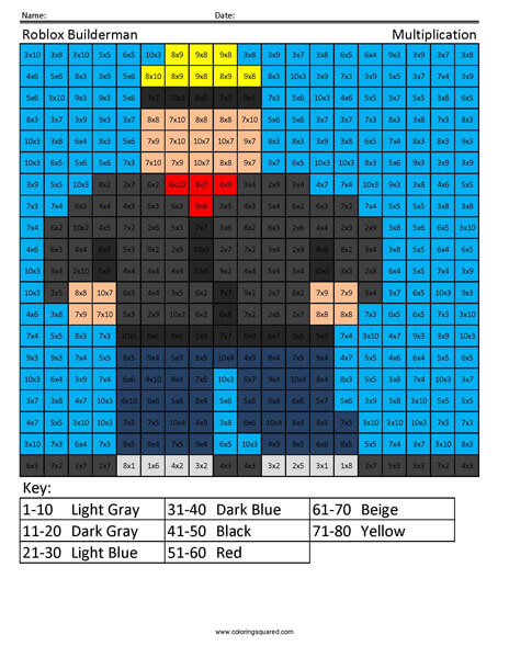 Roblox builderman multiplication coloring