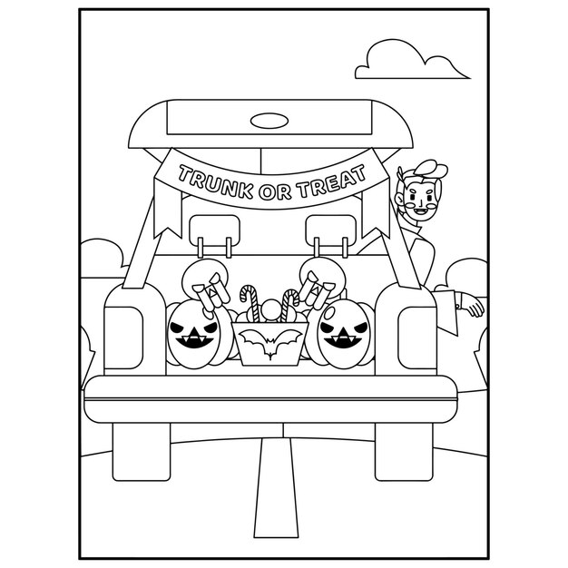 Premium vector halloween coloring pages for kids