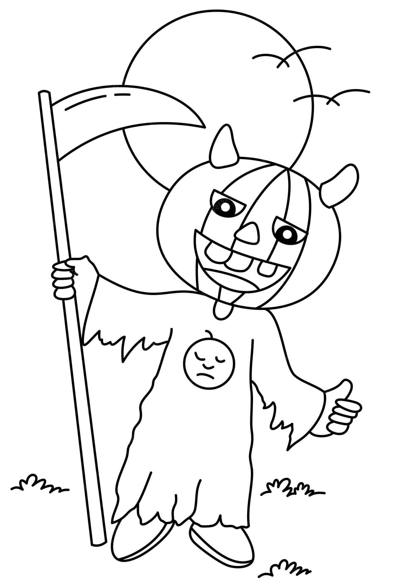 Page halloween coloring book kids vectors illustrations for free download