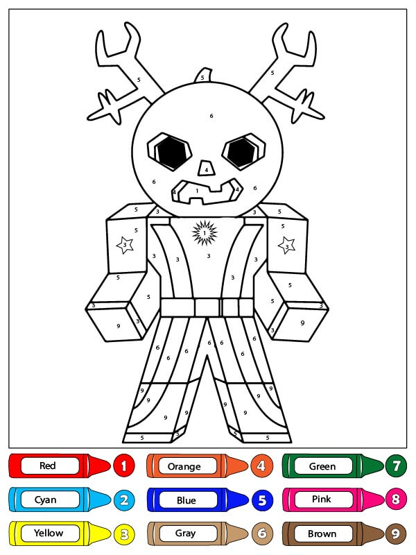 Spider color by number coloring pages