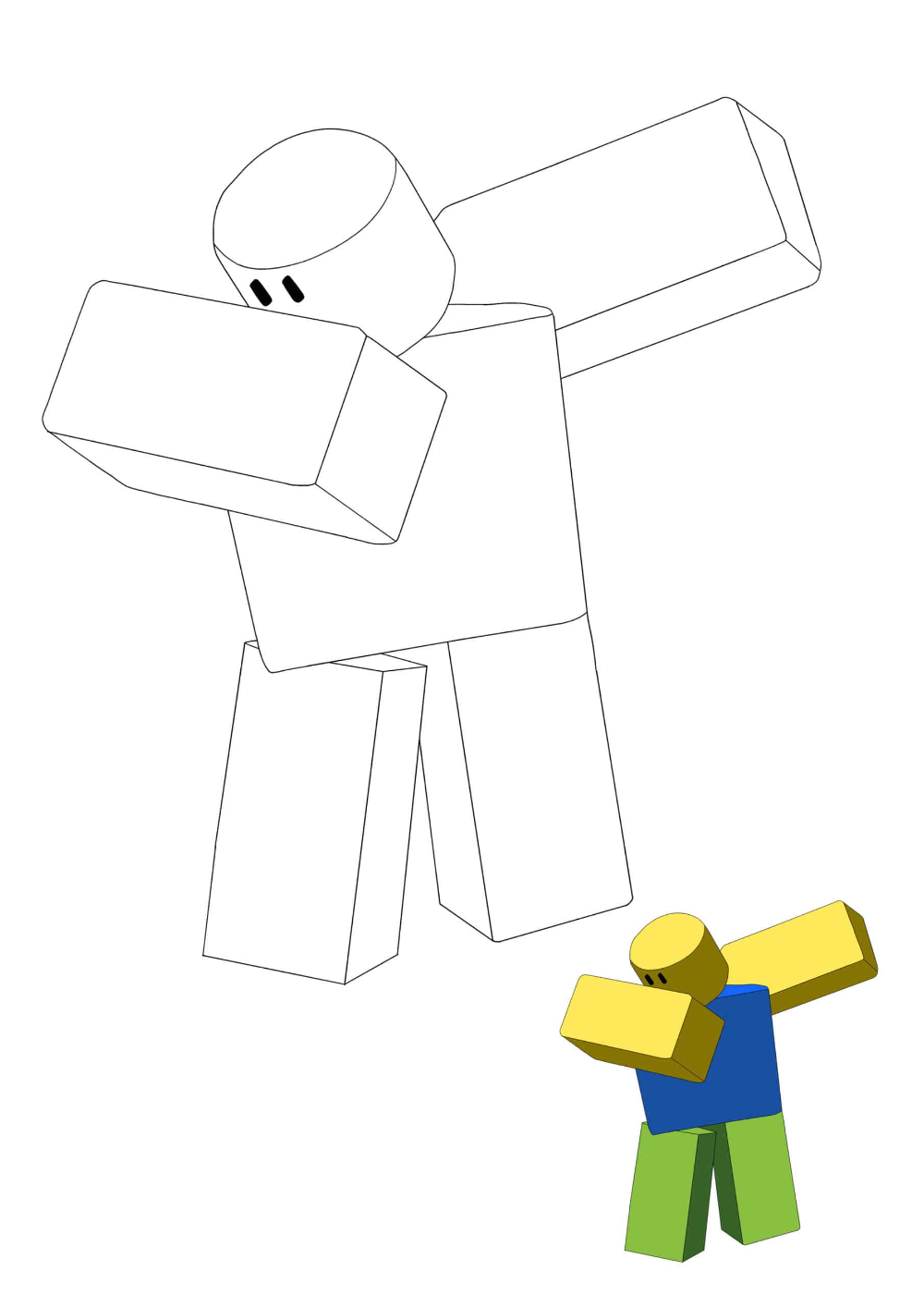 Roblox noob coloring pages