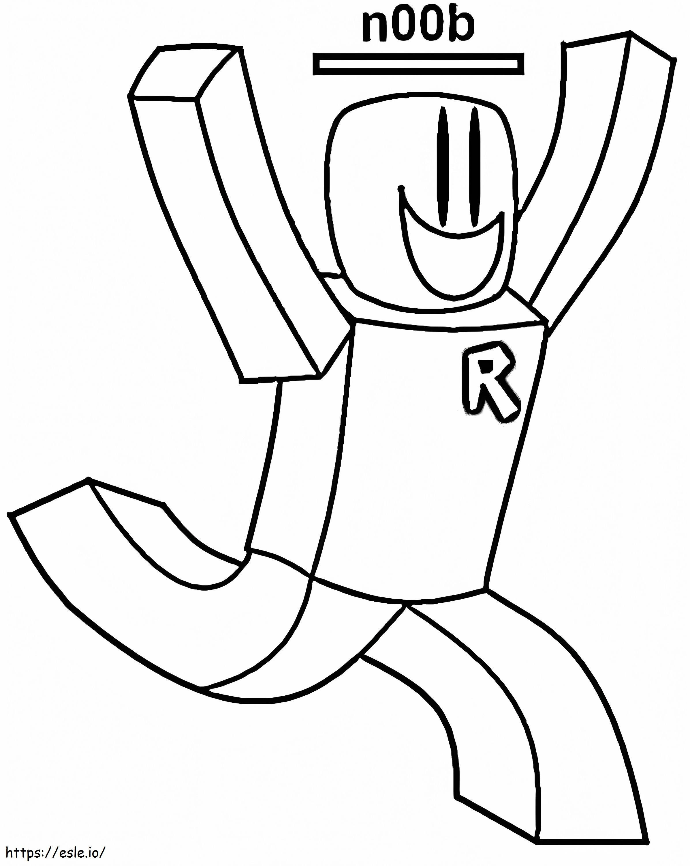 Happy noob roblox coloring page