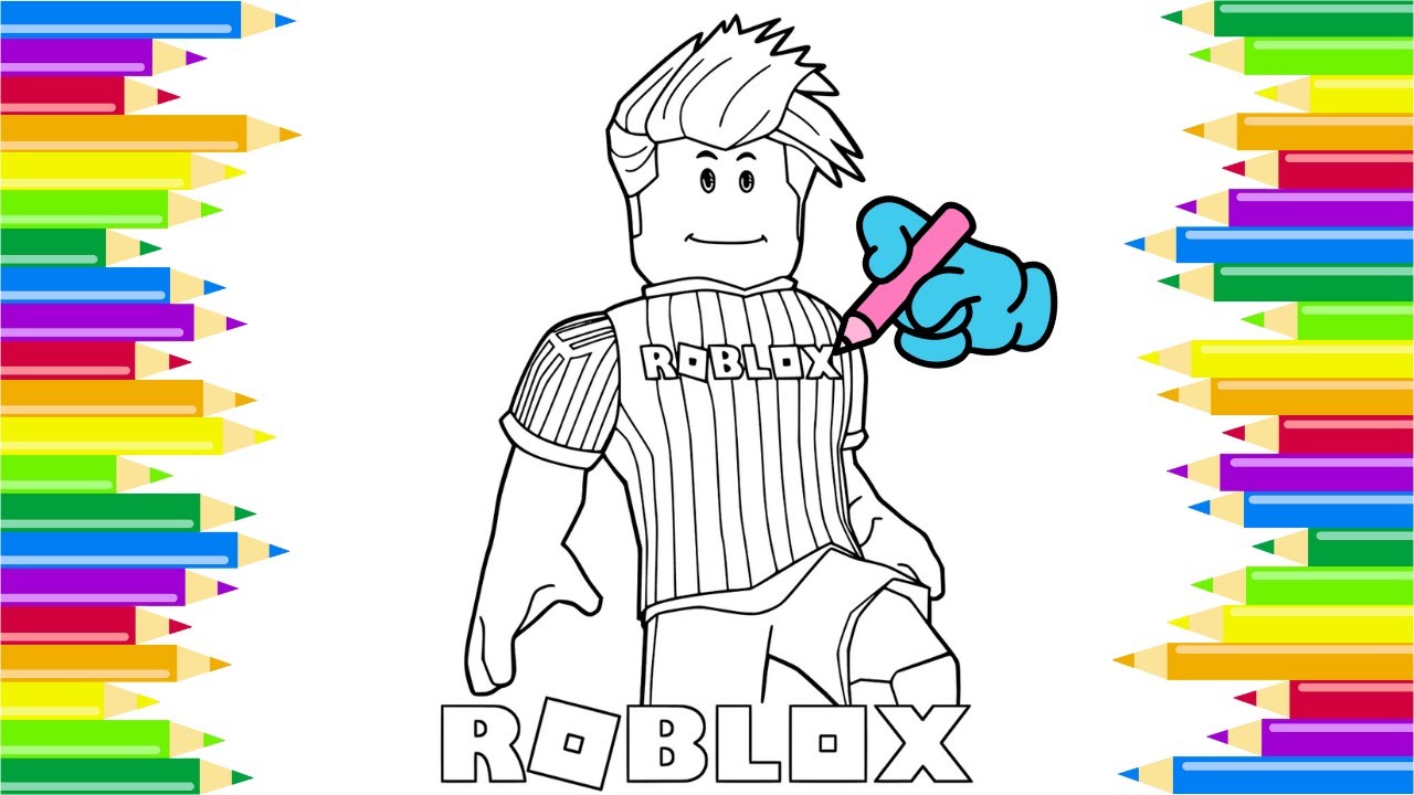 Roblox noob in color fro fc barcelona coloring pagesthe boys hand