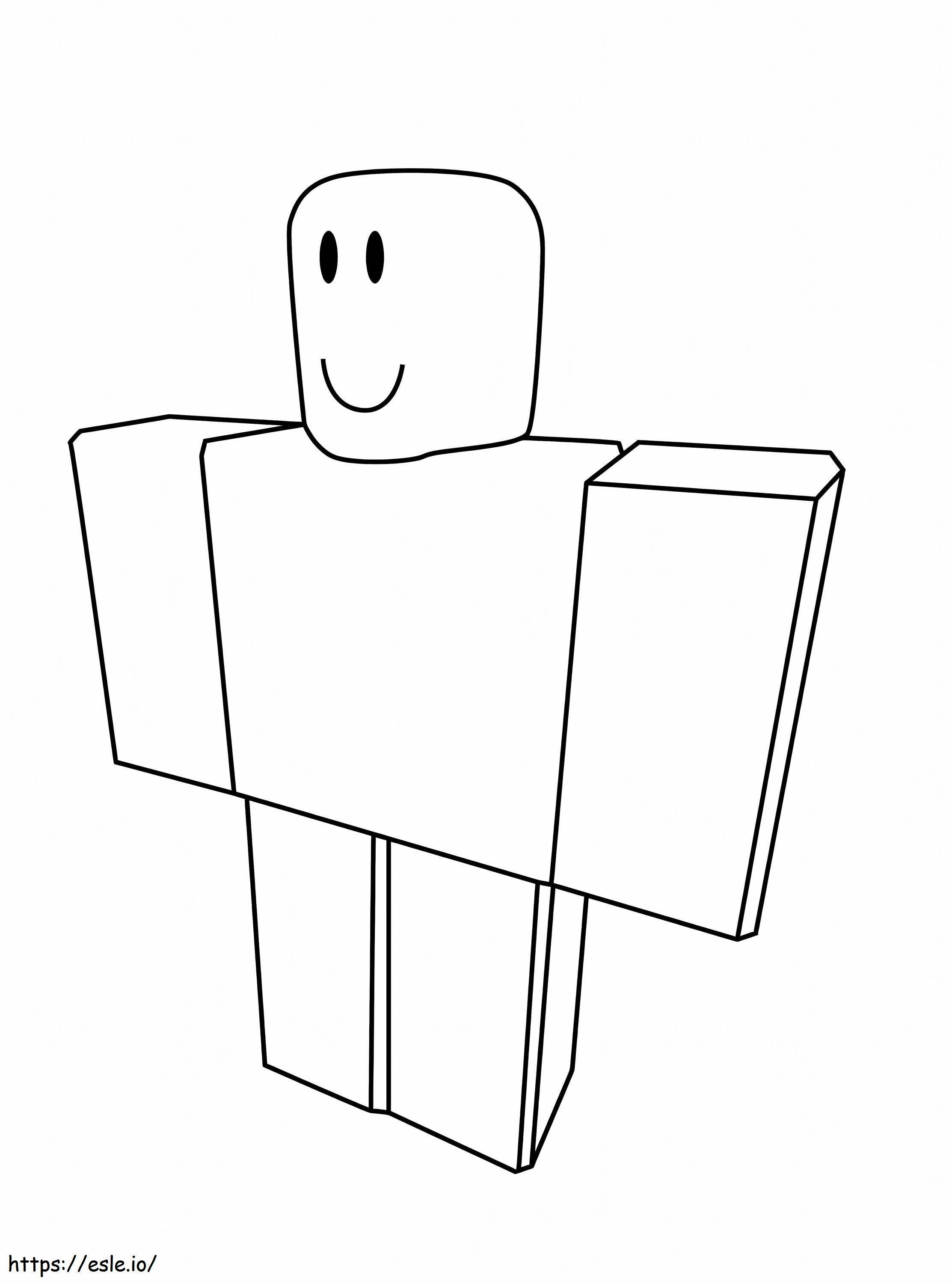Roblox noob smiles coloring page