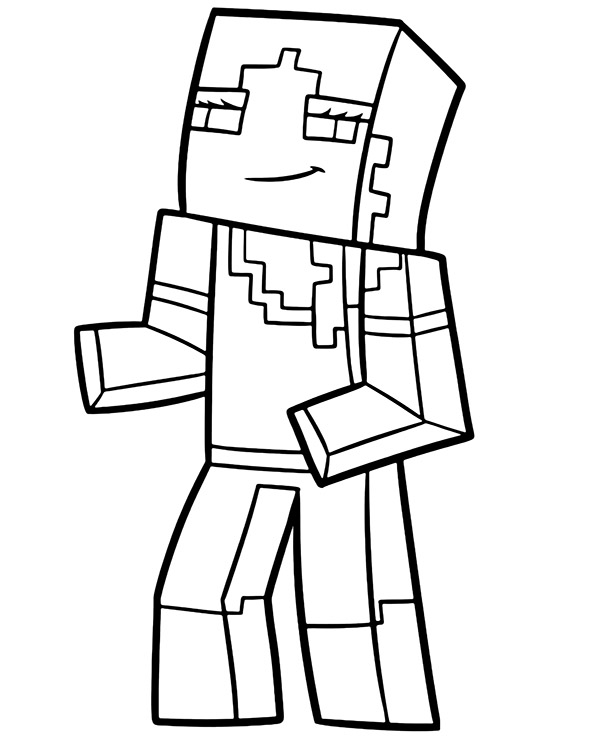 Printable alex minecraft coloring page