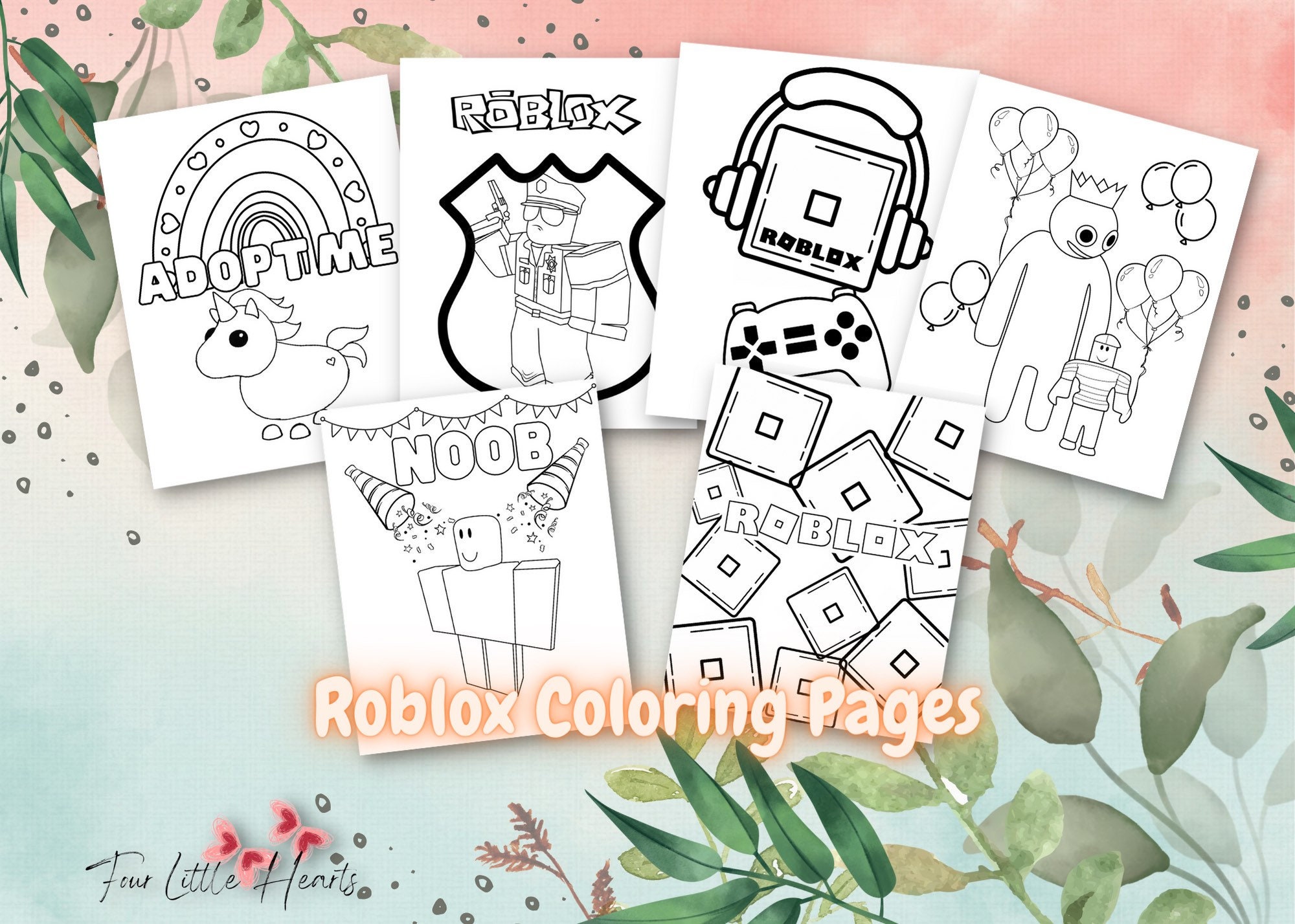 Roblox coloring pages digital download x
