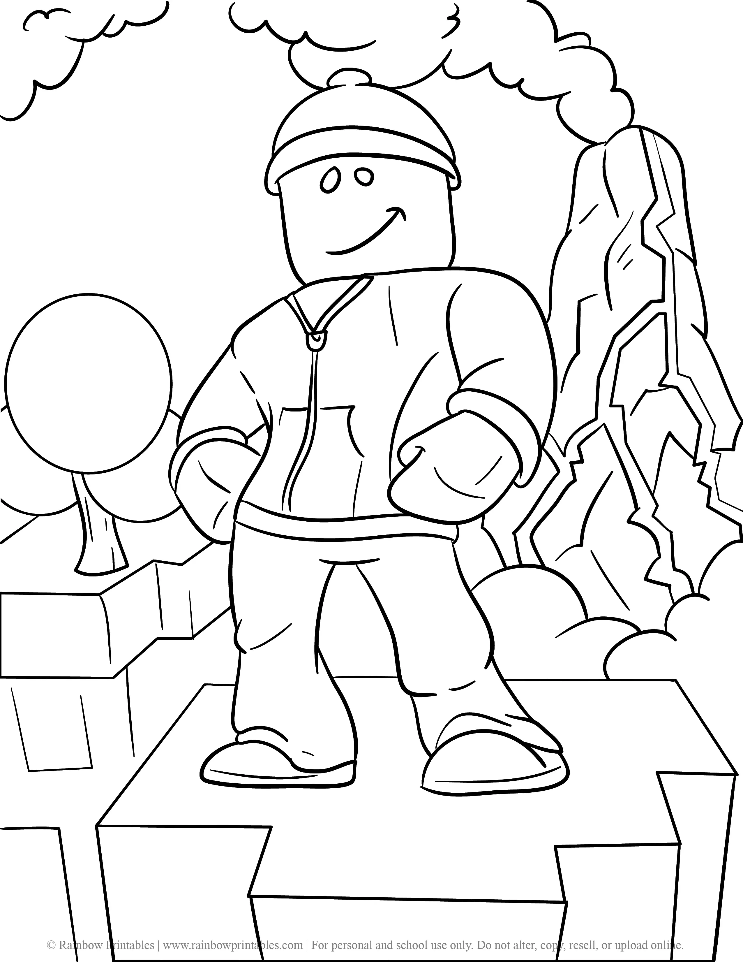 Free roblox character inspired coloring pages for kids