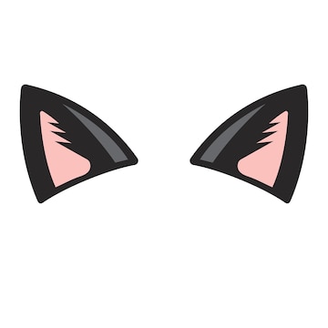 Premium vector cat ear color on a white background vector illustration