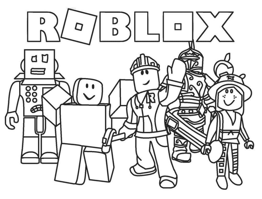 Roblox characters coloring page