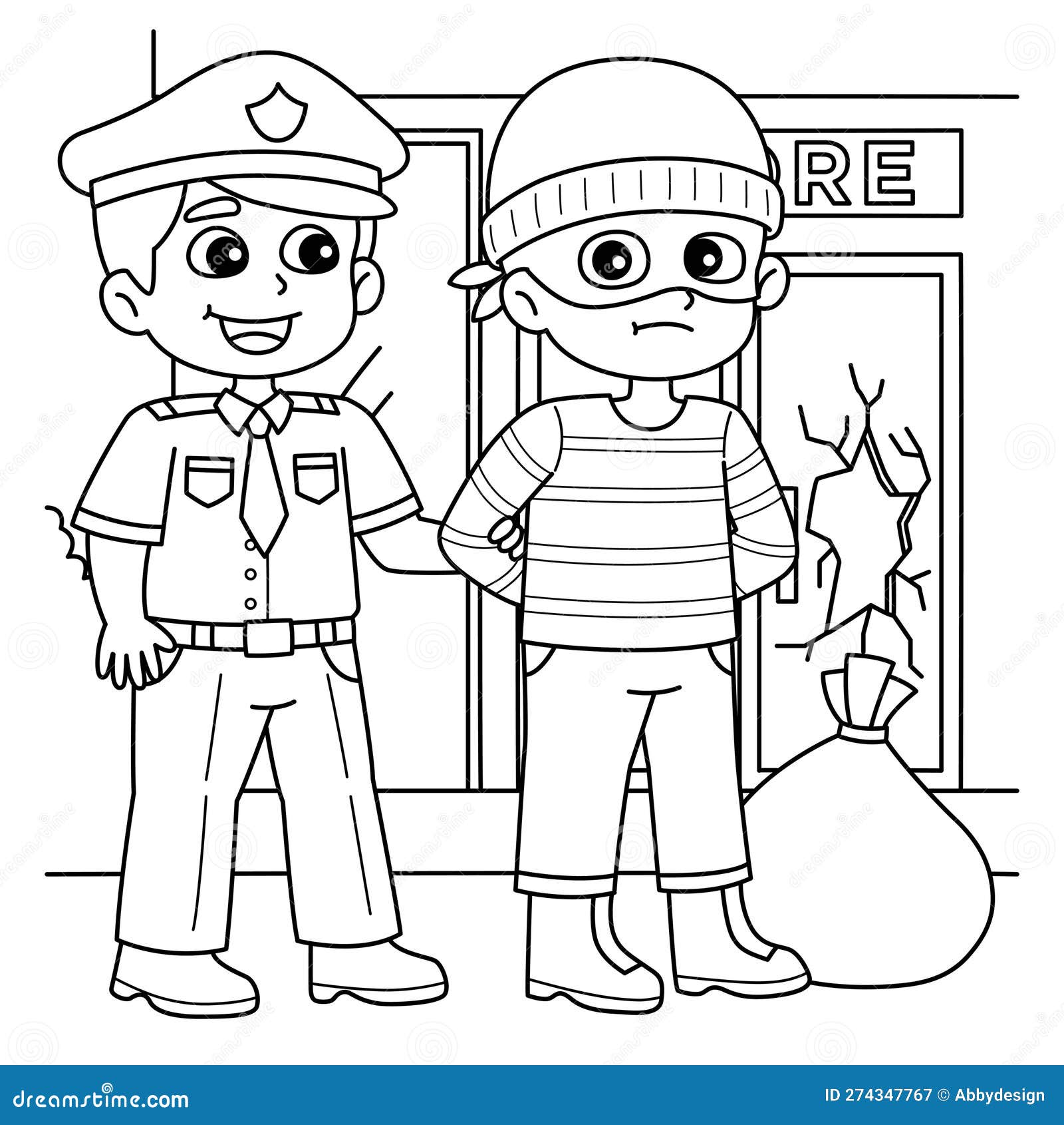 Police man coloring page stock illustrations â police man coloring page stock illustrations vectors clipart