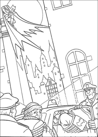 Batman thieves and police of gotham coloring page free printable coloring pages
