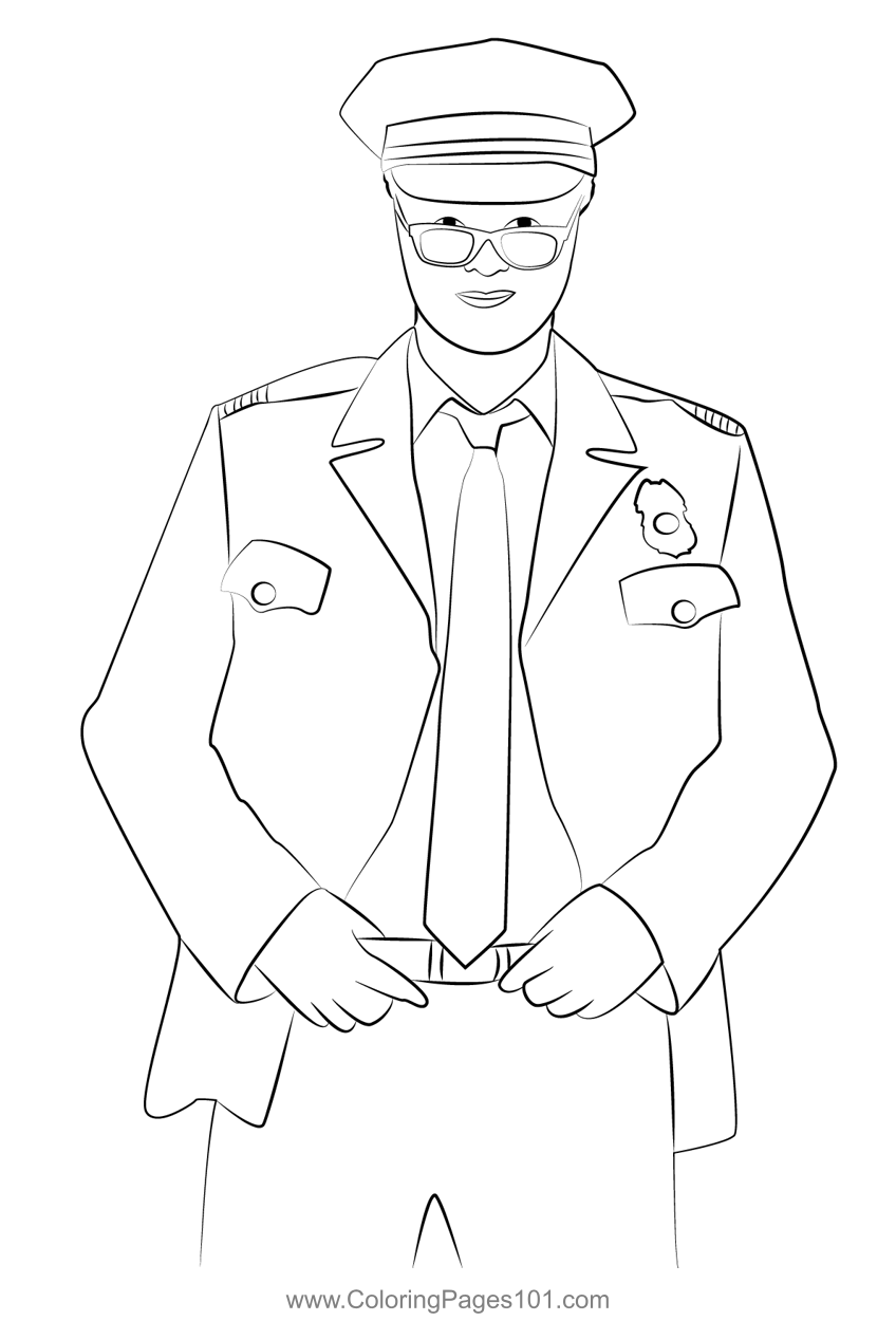 American police coloring page for kids