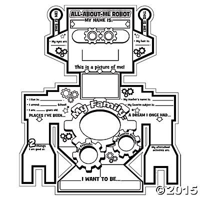 Color your own all about me robot poster classroom themes robot classroom i robot