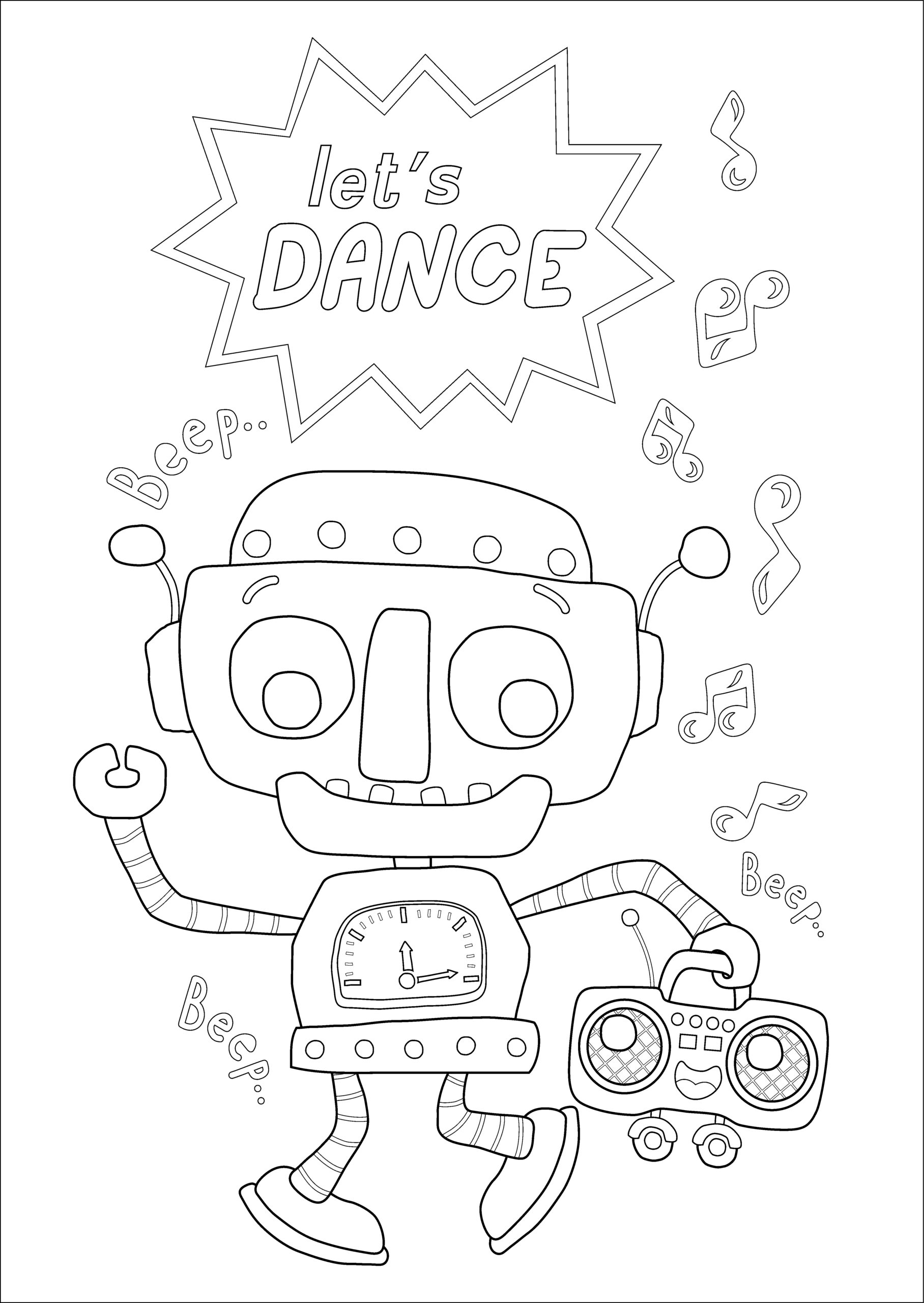 Printable robot coloring pages for kids put that robot in color