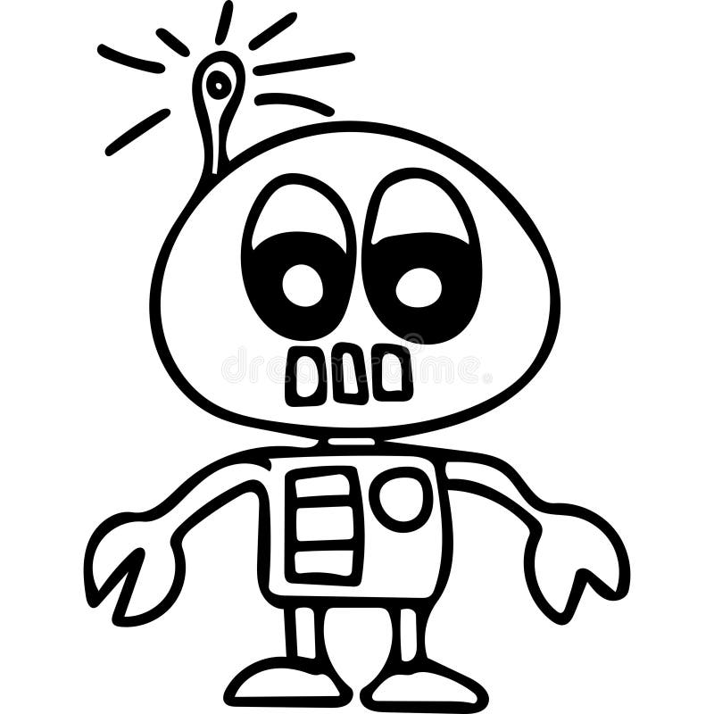 Robot kids coloring page stock illustration illustration of cute