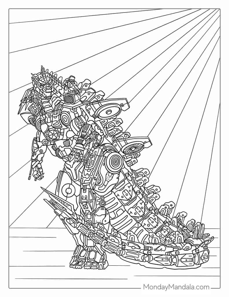 Robot coloring pages free pdf printables