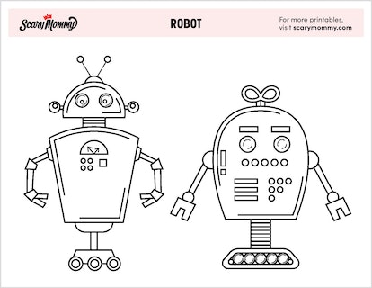 Robot coloring pages your tech