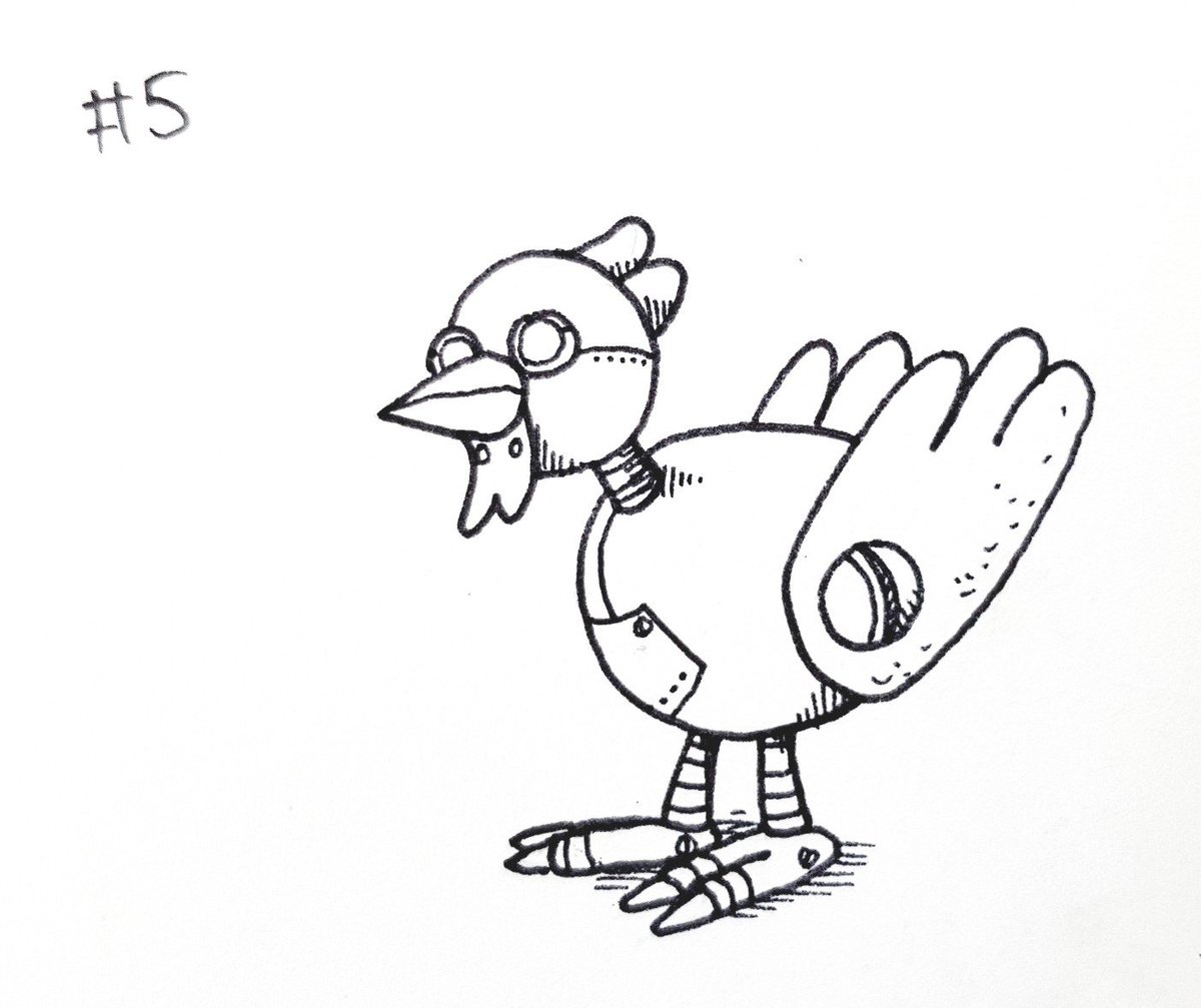 Der marian on x meet the fearless robot chicken on inktober httpstcoiiyzzau x