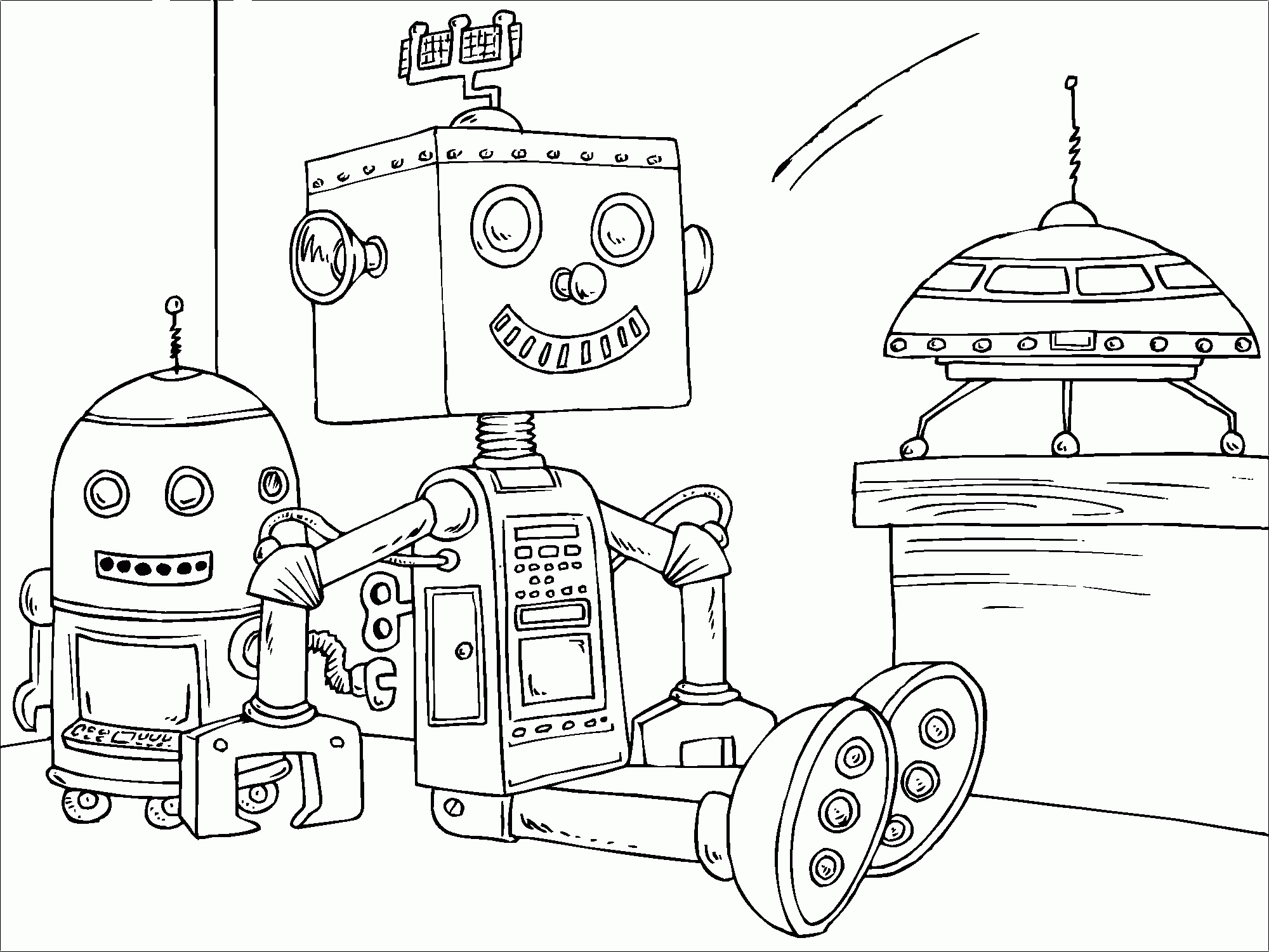 Free print coloring pages robot