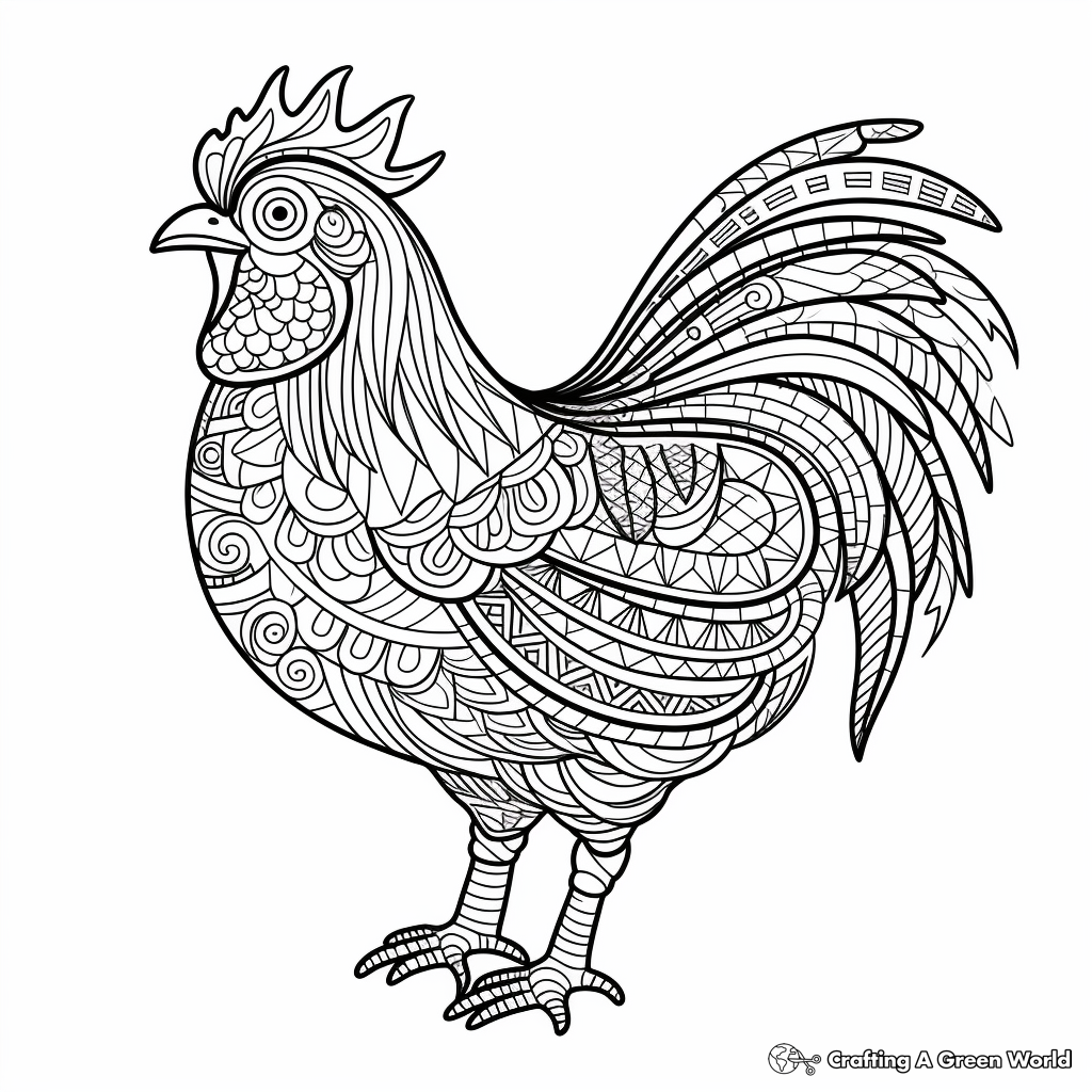 Chicken coloring pages for adults