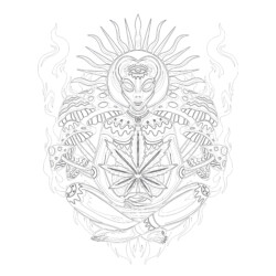 Printable adult chicken robot doodle coloring page