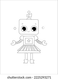 Robot coloring page coloring book page stock vector royalty free