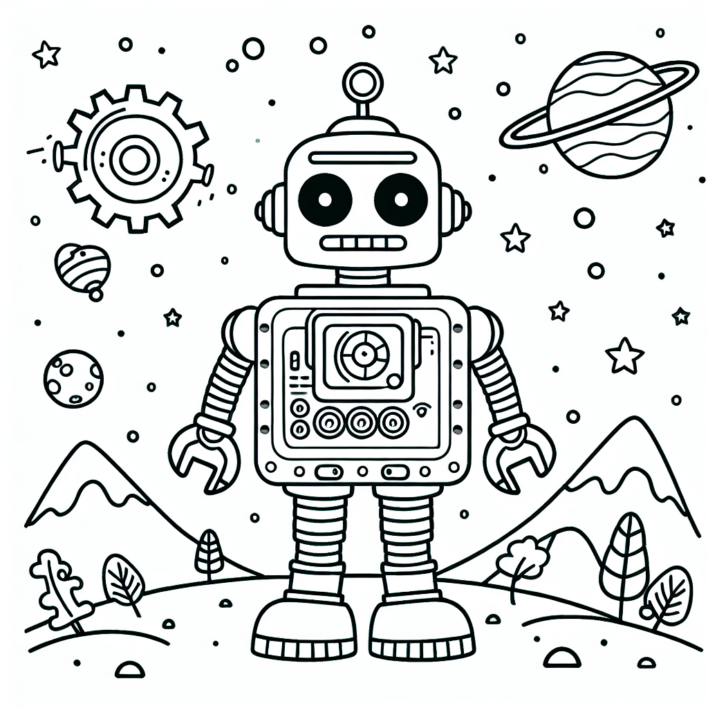 Robot coloring pages â custom paint by numbers