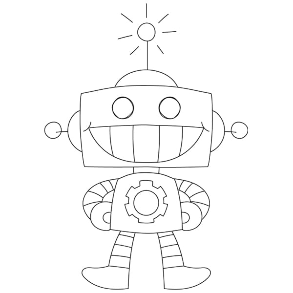 Cute happy robot svg dxf cutting machine laser cutting designs craft genesis