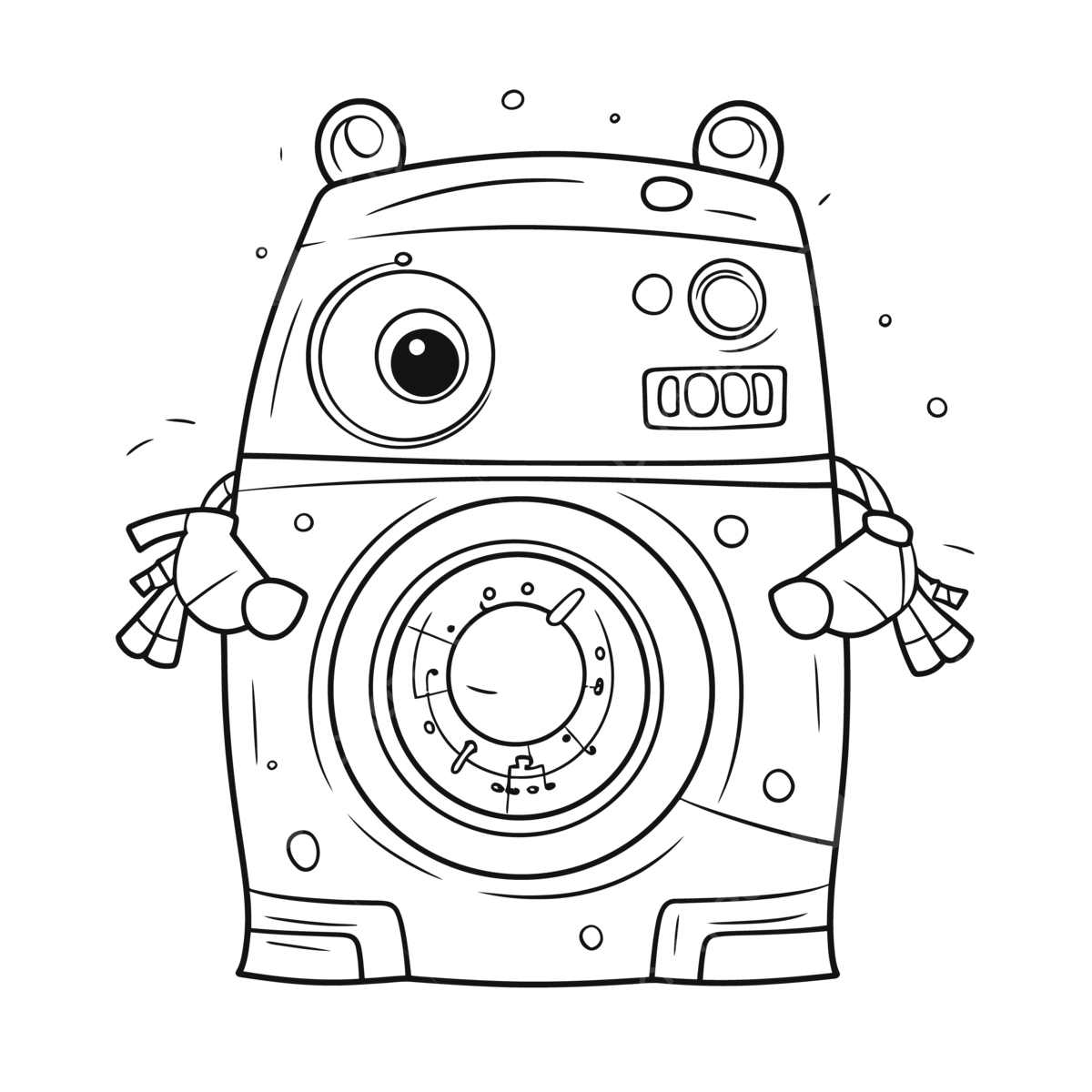 Cute robot washer coloring page awesome new robot template image outline sketch drawing vector automatic drawing automatic outline automatic sketch png and vector with transparent background for free download