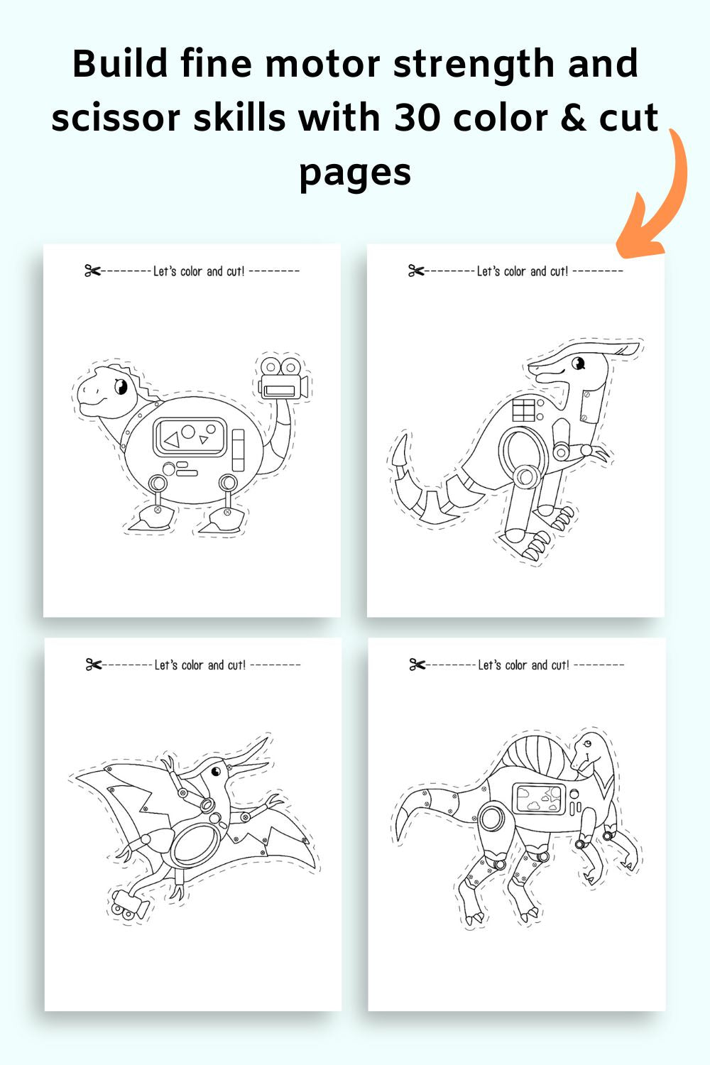 Robot dinosaur activity book for preschool kindergarten â the artisan life