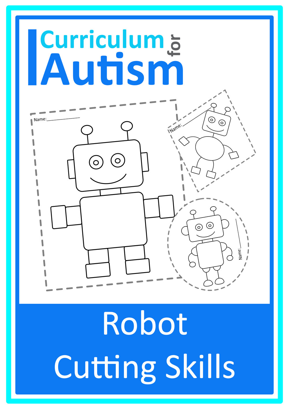 Scissor skills worksheets autism special education classroom homeschool fine motor robots theme â curriculum for autism