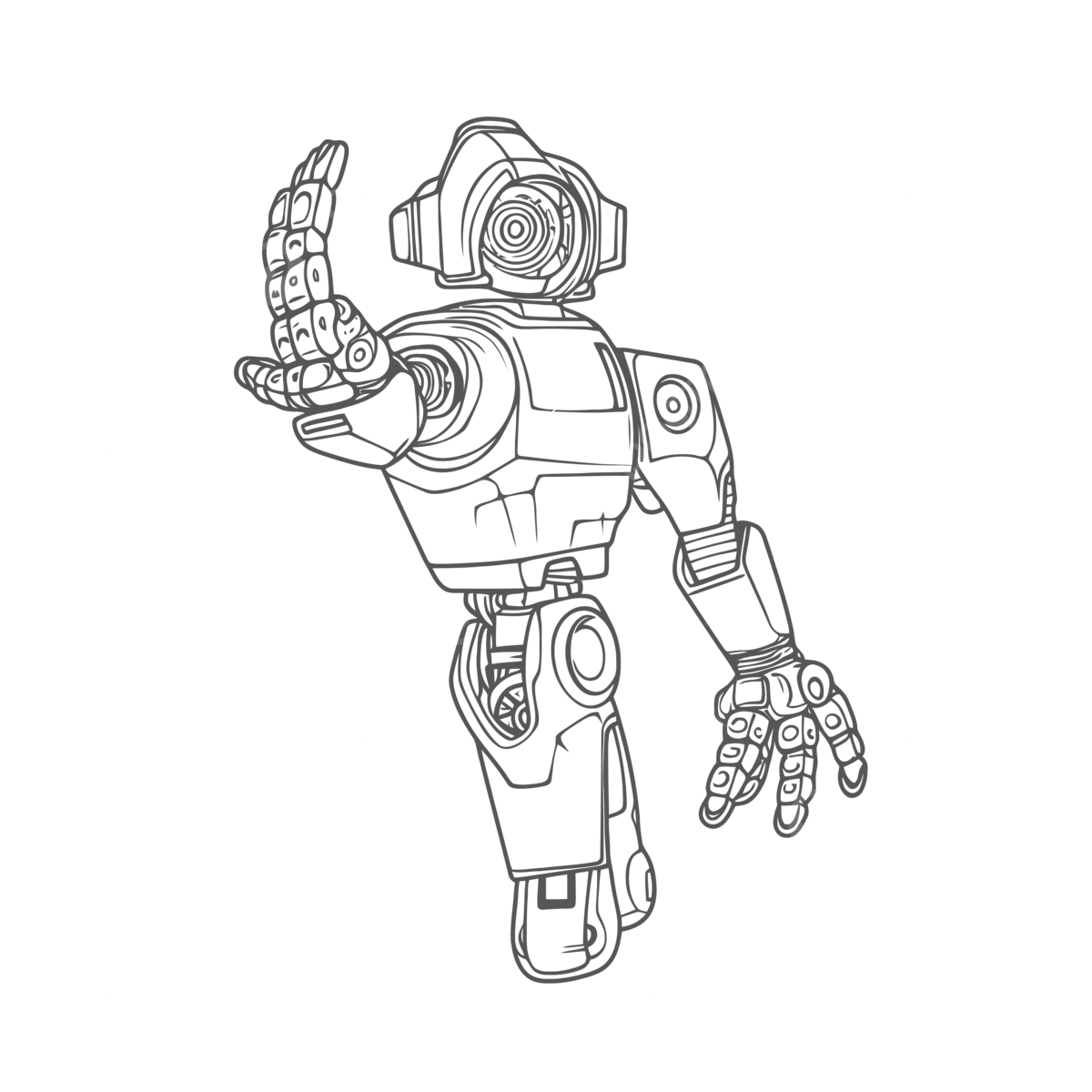 Robot with open hand coloring pages outline sketch drawing vector wing drawing robot drawing ring drawing png and vector with transparent background for free download