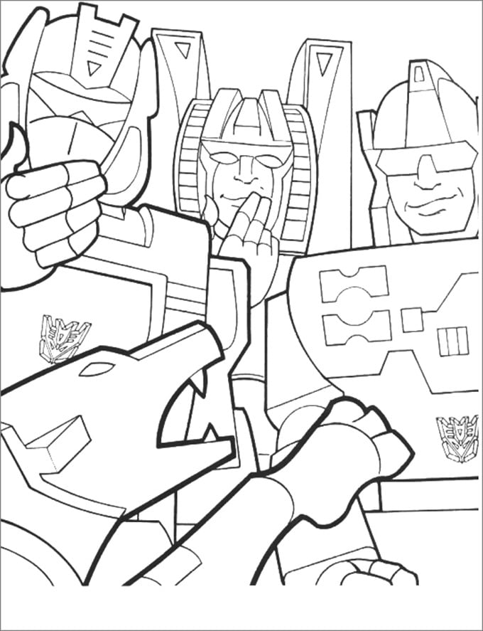 Transformers colouring pages