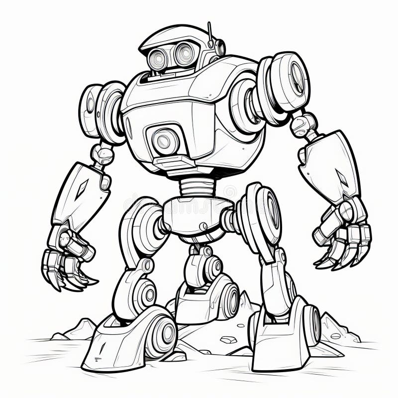 Robot coloring page stock illustrations â robot coloring page stock illustrations vectors clipart